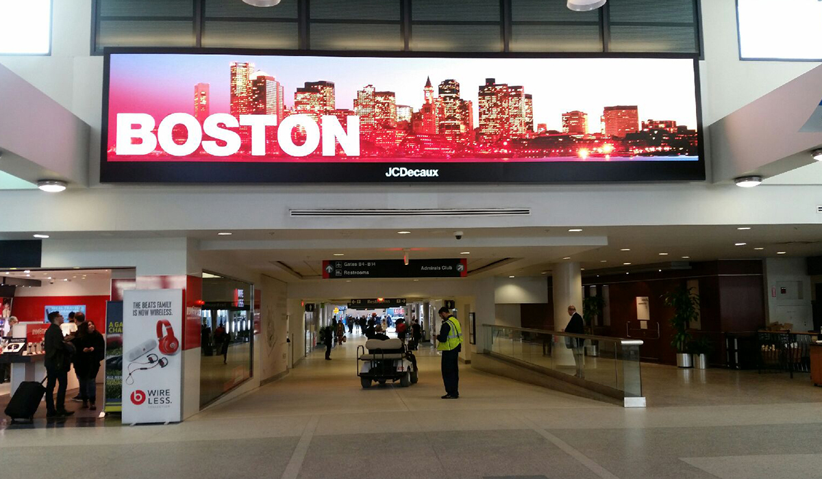 Boston airport traffic LED display case, LED large traffic display solution, LED traffic guidance screen quotation, LED information guidance screen quotation, LED traffic guidance screen control software, LED traffic guidance screen system